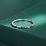 Rainbow Diamond Emerald Ruby Couple Rings Sterling Silver Gift