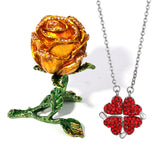 Alloy Rose Flower Necklace Jewelry Storage Box