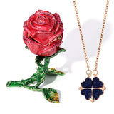 Alloy Rose Flower Necklace Jewelry Storage Box