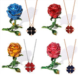 Alloy Rose Flower Necklace Jewelry Storage Box