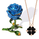 Alloy Rose Flower Necklace Jewelry Storage Box