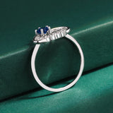 Sapphire Little Star Lover Ring Sterling S925 Silver Engagement Bride Gift