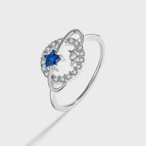 Sapphire Little Star Lover Ring Sterling S925 Silver Engagement Bride Gift