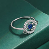 Sapphire Little Star Lover Ring Sterling S925 Silver Engagement Bride Gift