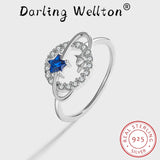 Sapphire Little Star Lover Ring Sterling S925 Silver Engagement Bride Gift