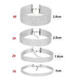 Crystal Rhinestone Choker Necklace Wedding Accessor...