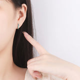 Emerald Para?pa Sterling Silver Studs Earrings for Women