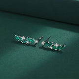 Emerald Para?pa Sterling Silver Studs Earrings for Women
