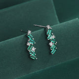 Emerald Para?pa Sterling Silver Studs Earrings for Women