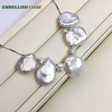 Keshi Pearl Pendant Necklace for Women with Box Chain