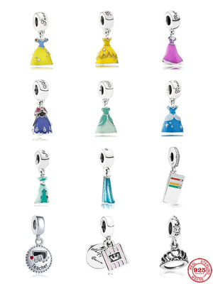 European 925 Silver Dress Teacher Pendant Dangle Beads Charms Bracelet Jewelry