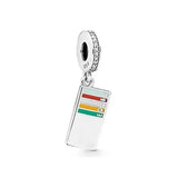 European 925 Silver Dress Teacher Pendant Dangle Beads Charms Bracelet Jewelry