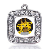 PEEKING GIRAFFE CIRCLE CHARM silver plated accessory