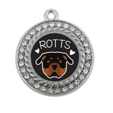 Rottweiler Lover Circle Charm Antique Silver Plated Jewelry Accessory
