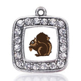 Fashion Animals Squirrel Circle Charm Antique Silver Plated Jewelry