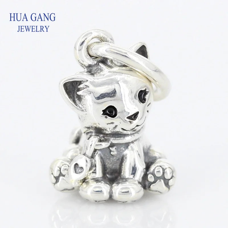 925 Sterling Silver Sweet Cat Charm Bead