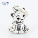 925 Sterling Silver Sweet Cat Charm Bead