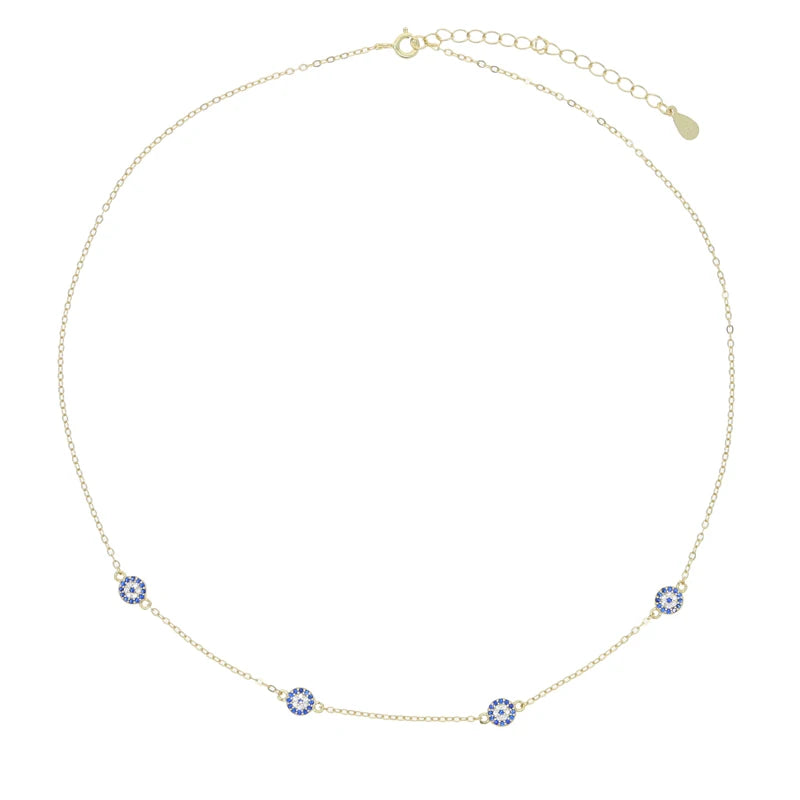 925 Sterling Silver Crystal Evil Eye Necklace