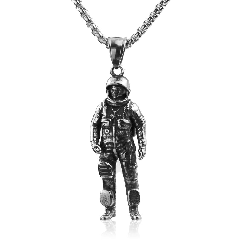 3D Astronaut Pendant Necklace Galaxy Universe Spaceman Retro