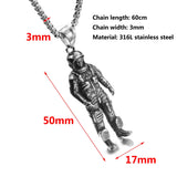 3D Astronaut Pendant Necklace Galaxy Universe Spaceman Retro