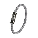 Braided Steel Wire Bracelet Magnetic Buckle Style Punk Wristband