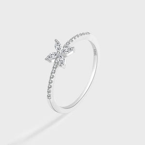 Butterfly Diamond Couple Ring Sterling Silver Anniversary Jewelry