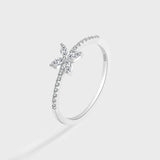 Butterfly Diamond Couple Ring Sterling Silver Anniversary Jewelry
