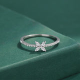 Butterfly Diamond Couple Ring Sterling Silver Anniversary Jewelry