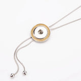 Golden Snake Chain Snap Necklace 70CM Adjustable for 18MM Charm Snap Buttons