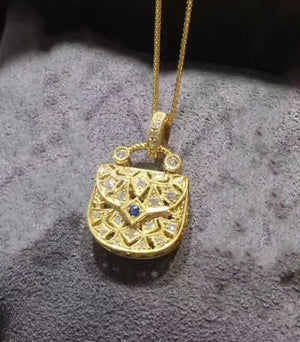 925 Sterling Silver Zircon Sweater Chain Ladies Pendant Necklace