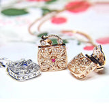 925 Sterling Silver Zircon Sweater Chain Ladies Pendant Necklace