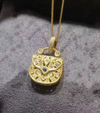 925 Sterling Silver Zircon Sweater Chain Ladies Pendant Necklace