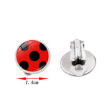 Anime Circle Clip Earrings Ladies Polka Dot Clip On Girls Party Gift