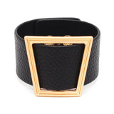 Women's Leather Bracelet 3 Colors Letter Decorative Clasp Bangles