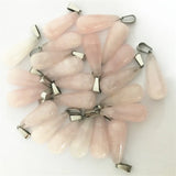 Natural Roses Quartz Pink Crystal Water Drop Stone Pendants 50pcs/lot