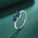 Sapphire Couple Ring Diamond Sterling Silver Anniversary Gift