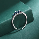Sapphire Couple Ring Diamond Sterling Silver Anniversary Gift