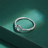 Heart Cutout Diamond Couple Ring Women Love Shape