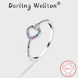 Heart Cutout Diamond Couple Ring Women Love Shape