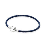 S925 Silver Multicolor 12 Colors Children Double-Leather Bracelet DIY Gift