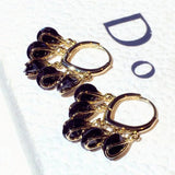 Tassels Charm Hoop Earrings with Zircon Pendant