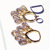 Tassels Charm Hoop Earrings with Zircon Pendant