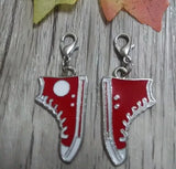 Red Enamel Sports Shoes Charms Pendants for Jewelry 50pcs