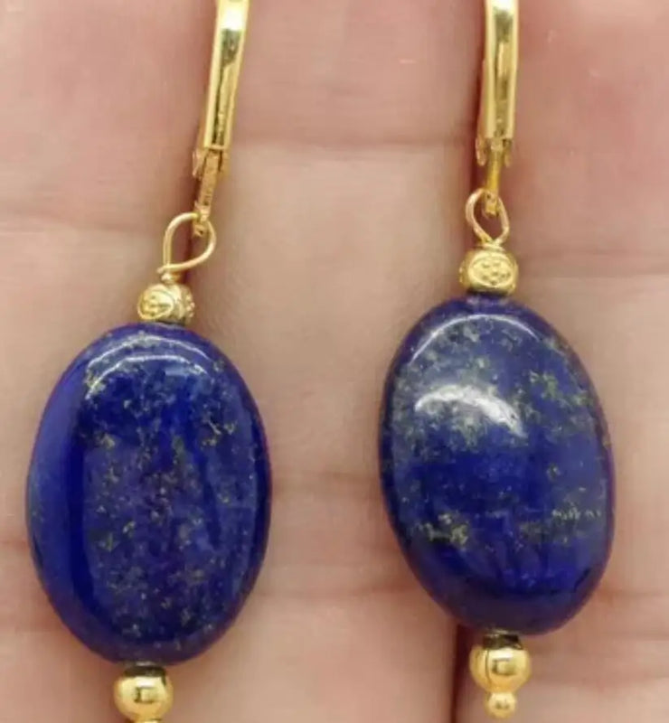 Elegant Lapis Lazuli Yellow Earrings