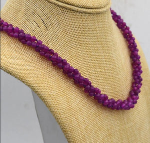 Ruby Bead Necklace 18-Inch Fine Jewelry