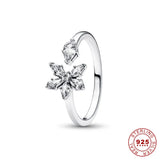 Pansy Angel Wings 925 Silver Rose Zircon Heart Style Women Ring