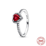 Pansy Angel Wings 925 Silver Rose Zircon Heart Style Women Ring