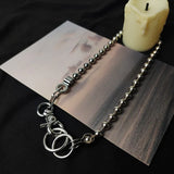 Gothic Punk Personality Silver Keychain Buckle Neck Chain Collar Choker