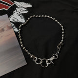 Gothic Punk Personality Silver Keychain Buckle Neck Chain Collar Choker