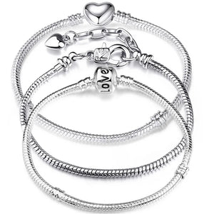 Silver Snake Chain Pendant Bracelet 925 for Women